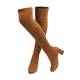 Hitmars Overknees Stiefel Damen Lange Stiefel Schnürstiefel Langschaftstiefel Wildleder Warme Kniehoch Stiefel Blockabsatz Braun EU 38