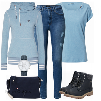 Outfit mit Schwarz Stiefel Tom Tailor "Perfekt für den Herbst"