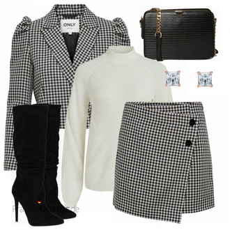Elegant Outfit mit Schwarz Spitzer Stiefel/Flache Overknee Stiefel/Kniehoher Stiefel/Overknee Stiefel/Stiefel Mit Keilabsatz/Langer Stiefel/High Heels Stiefel/Weitschaftstiefel Raid "Cooles Herbst Outfit"Look: Stil, Feine, Uni, Coole, Elegant, Festlich, Oversize, Schlichte