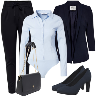 Outfit sa Crna/Tamnoplava Hlače za Trening/Jersey Hlača/Boyfriend Hlače/Carrot Hlače/Štofaste hlača/Ležerna Hlača/Sportske hlače/Hlače od muslina/Jogger Hlača Only "Neutralni look za svaki dan"