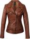 Leren jas dames cognac Rano - 42