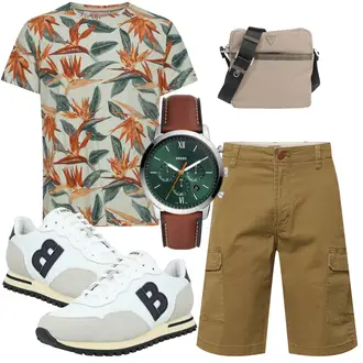 Knielang Outfit mit Braun Hemd Wrangler "Sommerblumen"