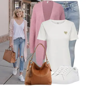 Outfit mit Weiß/Hellgrau/Beige/Grau Plateau-Sneaker/Sommer Sneaker/Skateschuh/Sneaker Low/Schmaler Sneaker KEDS "Einzigartiges Freizeit Outfit"