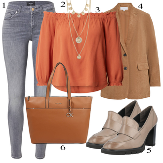 Italien tenues avec Orange/Marron Blouse et Tunique/Top Chemisier/Chemisier à Manche Bouffante/Veste en cuir/Chemisier uni/Chemisier à Enfiler/Chemisier Ludique/Chemisier Extraordinaire/Chemisier Carmen/Crash Blouse/Chemisier Ouvert About You "tenues parfaite"Look: Cool, Rap, Style, Bohème, 70s, Italien, Western