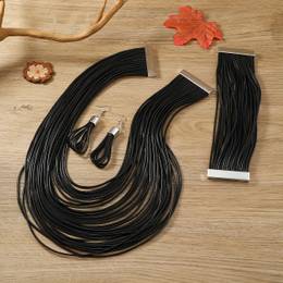 Vintage Style Multi-layered Wax Thread Braided Necklace For Women, Festival And Party Accessories, Short Necklace, Earrings And Bracelet Set