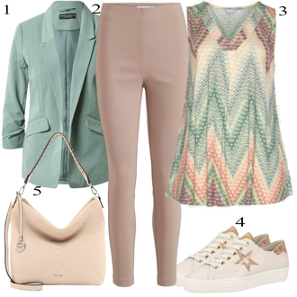 Surfant tenues avec Multicolore/Vert Cardigan Col Rond/Poncho & Kimono Poncho/Poncho en Tricot/Robe Grande Taille/Tricot Grande Taille/Tunique Lascana "tenues parfaite"Look: Surfant, Bowling