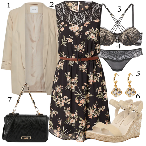 Comment poter Beige Bijou kate spade avec Marron/Noir/Marron foncé/Rose Robe Grande Taille/Robe Ceinturée/Robe Casual/Robe Fleuri/Robe Imprimée/Robe Droite/Robe sans Manches About You