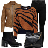 bruin Only Leren Jassen Outfits voor Dames image