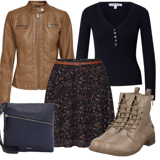 Smart Casual Outfit mit Schwarz/Lila/Rot Short Große Größe/Kleid Große Größe/Tunika/60er Jahre Rock/A Linien Rock/Boucle Rock/Tellerrock/Cocktail Rock/Ausgestellter Rock/Rock Mit Blumenmuster/Strickrock/Moderne Rock/Büro Rock/Bedruckter Rock/Rock Zum Binden/Wickelrock About You "Cooles Herbst Outfit"Look: 70er, Business, Coole, Französische, Büro, Smart Casual