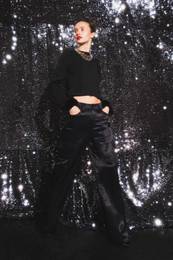 Wide Leg Cargo Satin Kalhoty