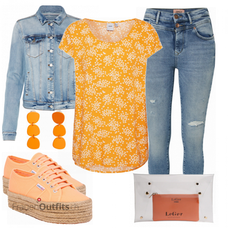 Outfit mit Orange Sneaker Superga "Frühlings Outfit"