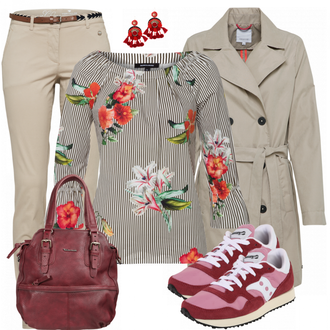 Outfit mit Grau Sneaker Saucony "WarmUp"