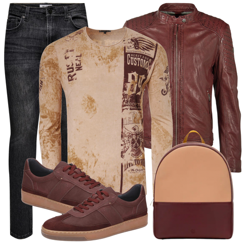 Rot LederJacke Gipsy kombinieren