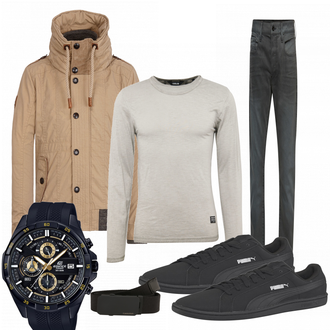 Outfit mit Weiß/Blau Sneaker Puma "Chefket"