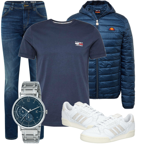 Blau T-Shirt Tommy Jeans kombinieren