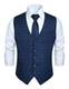 HISDERN Herren Blau formale Hochzeit Party Weste Baumwolle Plaid Check Royal Blue Kleid Anzug Weste M