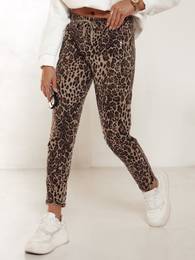Spodnie damskie oversize LEOPRINT dresowe w panterk