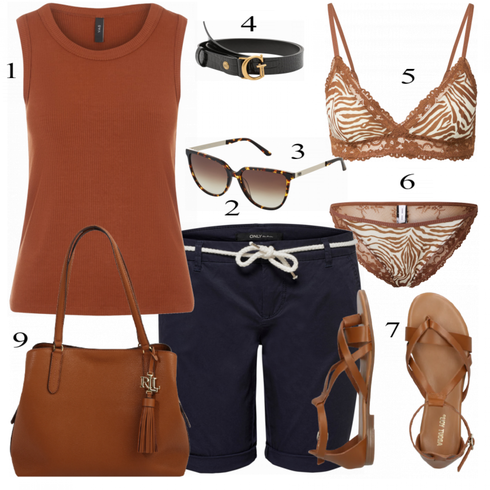 Comment poter Marron Culotte avec Multicolore/Noir Chemise Only