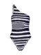 Missguided Badeanzug ''''One Shoulder Cut Out Swimsuit'''' schwarz / weiß