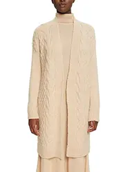 ESPRIT Collection Long-Cardigan mit Zopfstrick, Wollmix