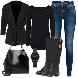 Winter Outfits mit Schwarz/Dunkelblau/Dunkelgrau Lederjacke/Blazerjacke/Blusenblazer/Boyfriend Blazer/Eleganter Blazer/Strick­blazer/Longblazer/Oversize Blazer/Kurzblazer/Sweatblazer/Lederjacke für Männer/Lederjacke Sisters Point "SISTERSPOINT"