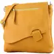 modamoda de - T146 - ital Messengertasche Umhängetasche aus Leder, Farbe:Senfgelb