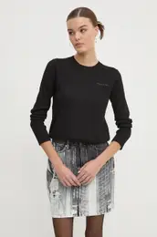 Pulover s primesjo volne enski, rna barva, W4BR83 Z3HO2