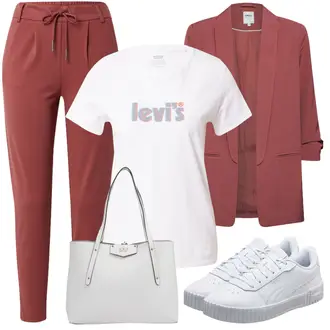 Nadrozměrné Outfit s Hnědá/Červená/Fialová/Růžová Oversize Sako/Dlouhý Sako/Blůzové Sako/Boyfriend Sako/Elegantní Sako Only "Cool vzhled na jaro"Look: Emo, Kancelář, Elegantní, Nadrozměrné, Univerzitní, Šik, Business, Chytrý příležitostný, Klasické