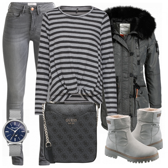 Outfit met blauw Khujo "GrungeLook"