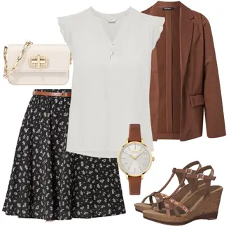 Schicke Outfits Sommer mit Grau/Braun/Beige/Silber/Creme/Hellgrau/Khaki Bluse Mit Knopf/Carmen­bluse/Crash­bluse/Bluse mit Lochstickerei/Bluse Oberteil/Kinderspielzeug/Ärmellose Bluse/Kurzarmbluse/Casual Hemd/Kurzarm Hemd/Musselin Hemd Only "Schickes Sommer Outfit"