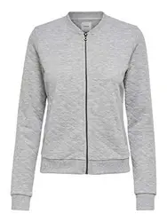 ONLY Female Sweatshirt Bomber- MLight Grey Melange