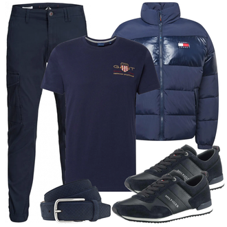 Outfit mit Schwarz/Grau T Shirt GANT "Alltagsoutfit"