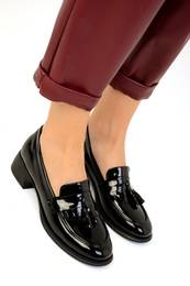 Black Patent Leather Women's Classic High Heel Shoes 19637