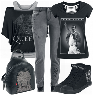 Outfit mit Blau Rucksack Game of Thrones "Lieblingsband Outfit"