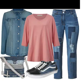 Herbst Outfit mit Mantel/Pullover/Jacke/Jeansjacke miamoda "Plus Size Mode"