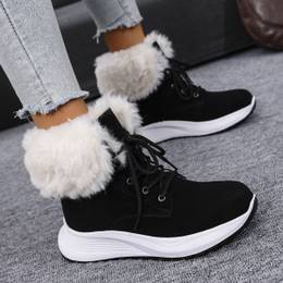 Women's Cozy Fleece-lined Snow Boots - Anti-slip, , Lace-up Mid-calf Canvas Shoes For Winter