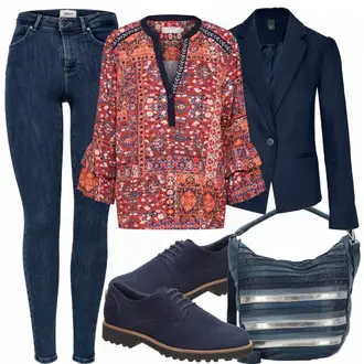 Outfit mit Blau Schuh Sioux "Leslie"