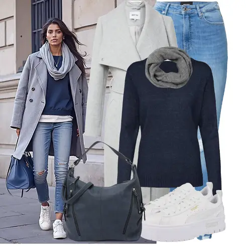 DunkelBlau/Blau Strick Große/Kaschmir-Strickjacke/V-Strickjacke/Wolle Strickjacke/Kaschmir Pullover/Feinstrickpullover/Einfacher Pullover/Pullover Mit V-ausschnitt/Wollpullover Vila kombinieren