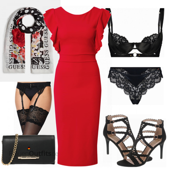 Outfit mit Schwarz High Heel/Sandalette Bullboxer "Festliche Bekleidung"