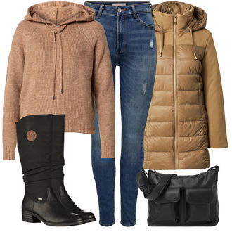 Zima Outfit sa Kaki/Smeđa/Bež Donja Jakna/Puferica Jakna/Izuzetna jakna/Zimska Jakna/Parka Prijelazna Jakna/Održiva jakna/Zimska Parka/Jesenska jakna Only "Outfit za zimu"