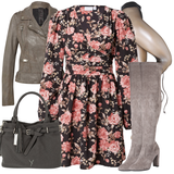 Outfits mit grauen Overknee Stiefeln image