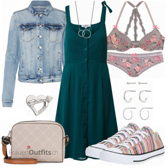 Outfit mit Blau Kleid Große Größe About You "Modisches Freizeit Outfit"