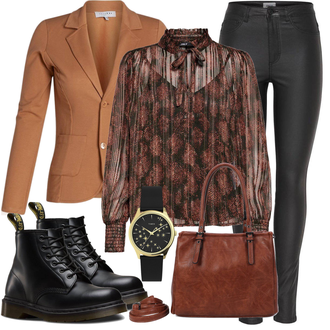 Outfit met rood Blouse Only "Kantoor Look"
