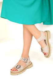 Beige Women's Sandals 19086