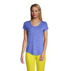 Shirt aus Bambusviskose, Ballett-Ausschnitt in Petite-Gre, Damen, Gre: XS Petite, Blau, by Lands'''' End