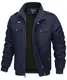 MAGCOMSEN Herren Cargo Jacke Frihling Pilotenjacke Stehkragen Übergangsjacke Casual Feldjacke Leicht Arbeitsjacke, Navy M