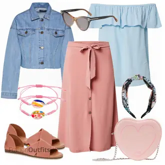 Elegant Outfit mit Rosa Short Große Größe/Kleid Große Größe/60er Jahre Rock/A-Linien-Rock/Wadenlanger Rock/Ausgestellter Rock/Knielanger Rock/Midirock/Moderne Rock/Standesamt Rock About You "Leichtes Outfit"Look: A-linie, Uni, Fließende, Babydoll, Business, Elegant, Mom, Old Money, Overdressed, Trachten, 70er, Classic, 60er