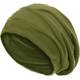 style3 Slouch Beanie aus atmungsaktivem, feinem und leichten Jersey Unisex Mütze Haube Bini Einheitsgröße, Farbe:Oliv