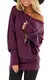 flying rabbit Damen Langarmshirt Damen Shirt Damen Langarm top One Shoulder einfarbig sexy Casual Basic T-Shirt Tops Blouse (Purple, medium)