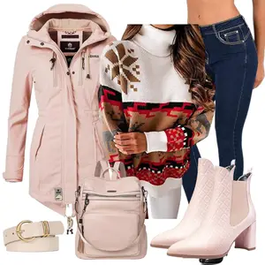 Outfit mit Rosa Kapuzenjacke/Parka-übergangsjacke/Sommerjacke/Winter Parka/Segeljacke/Damenjacke mit seitlichem Reißverschluss/Outdoorjacke/Außergewöhnliche Jacke/Frühlingsjacke MARIKOO "Perfekt für den Winter"